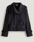 Cropped Trench Croisé Jacke - Velnoir™