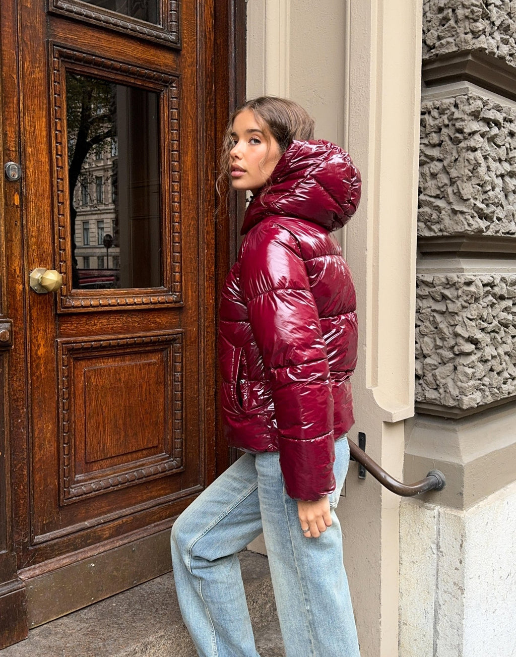 Shiné Bordeaux Puffer Jacke - Velnoir™