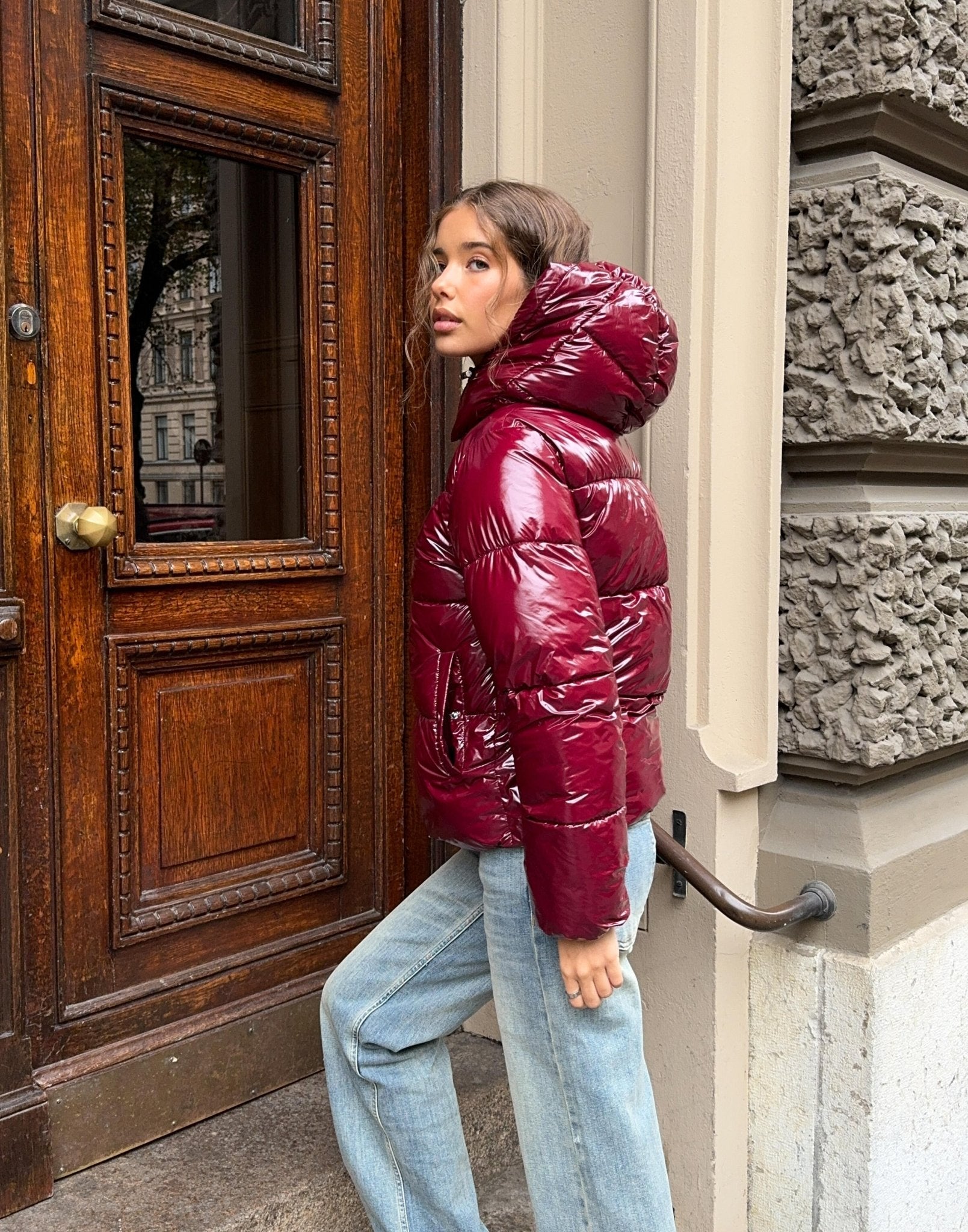 Shiné Bordeaux Puffer Jacke - Velnoir™