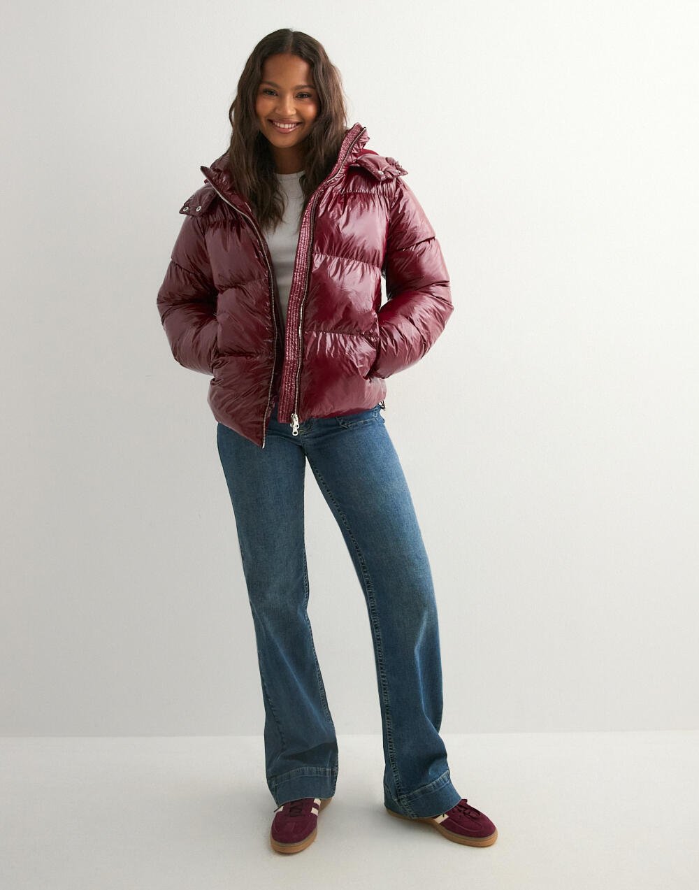 Shiné Bordeaux Puffer Jacke - Velnoir™