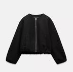 Suvianó Cropped Bomber Jacke - Velnoir™