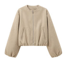 Suvianó Cropped Bomber Jacke - Velnoir™