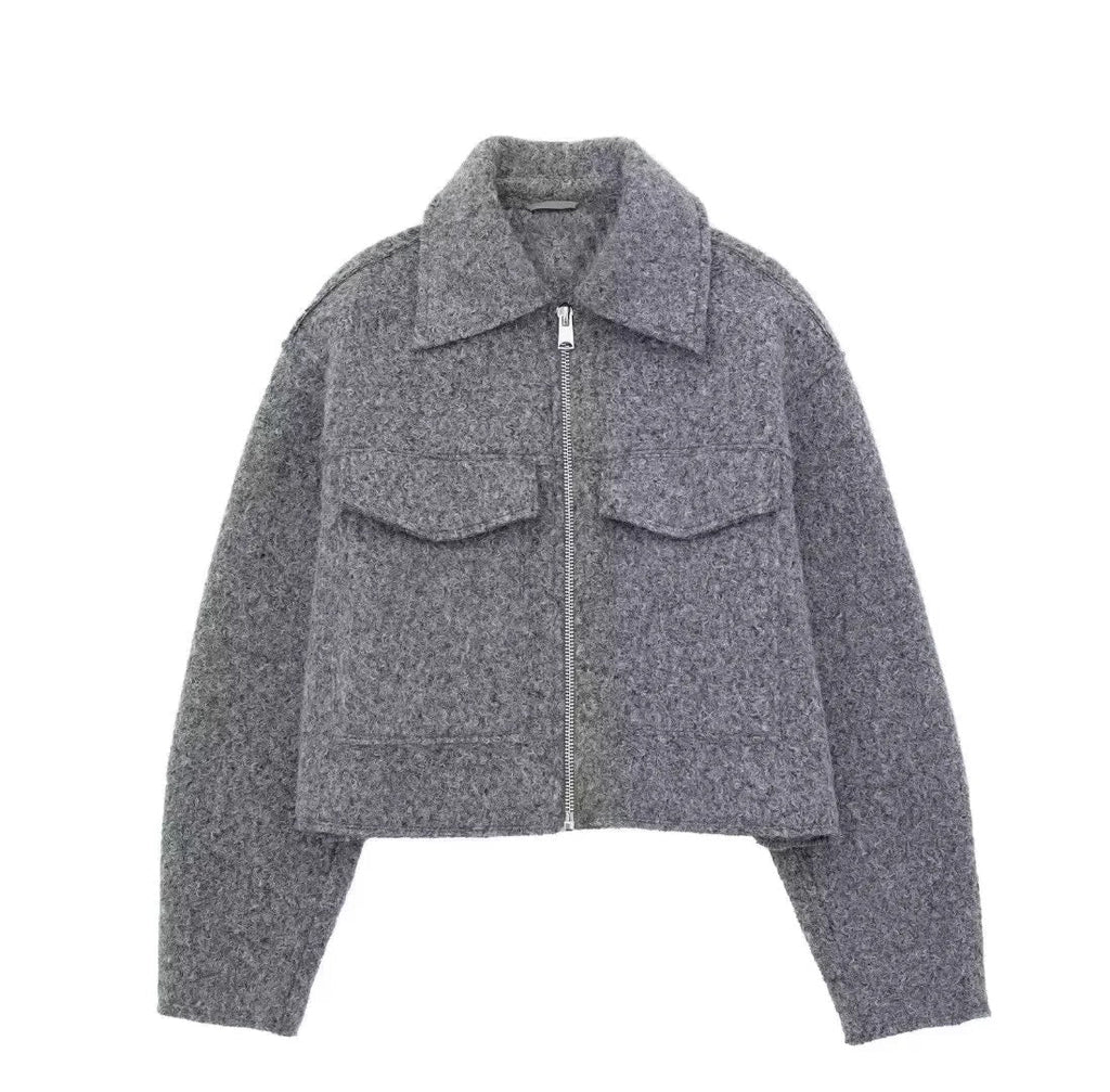 Woulrés Wollen Bomber Jacke - Velnoir™
